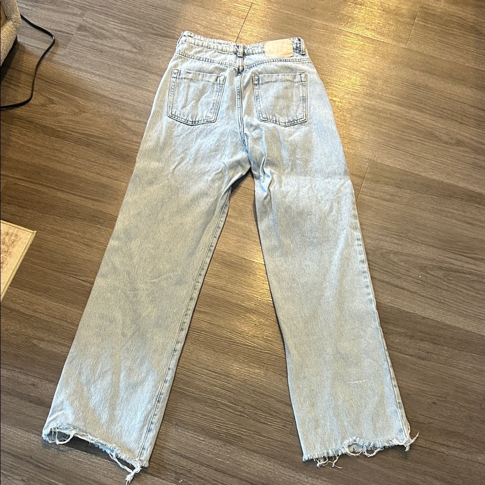 Zara Light Blue Straight Leg Women's Jeans - Picture 3 of 3